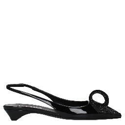 Black Leather Flat Sandals