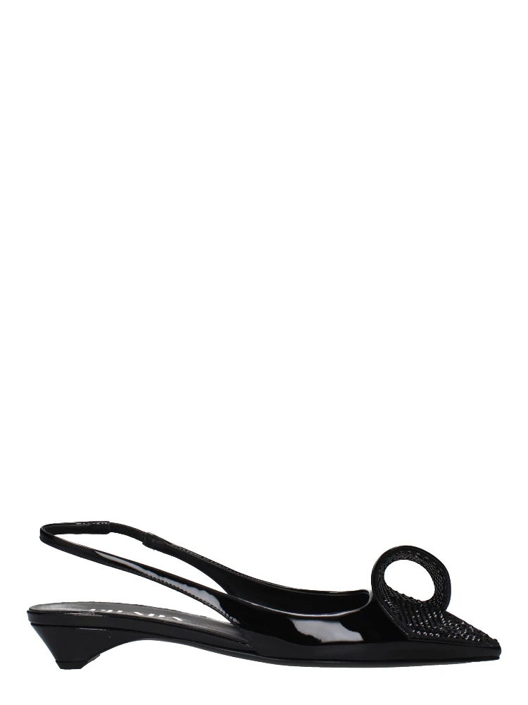 Black Leather Flat Sandals