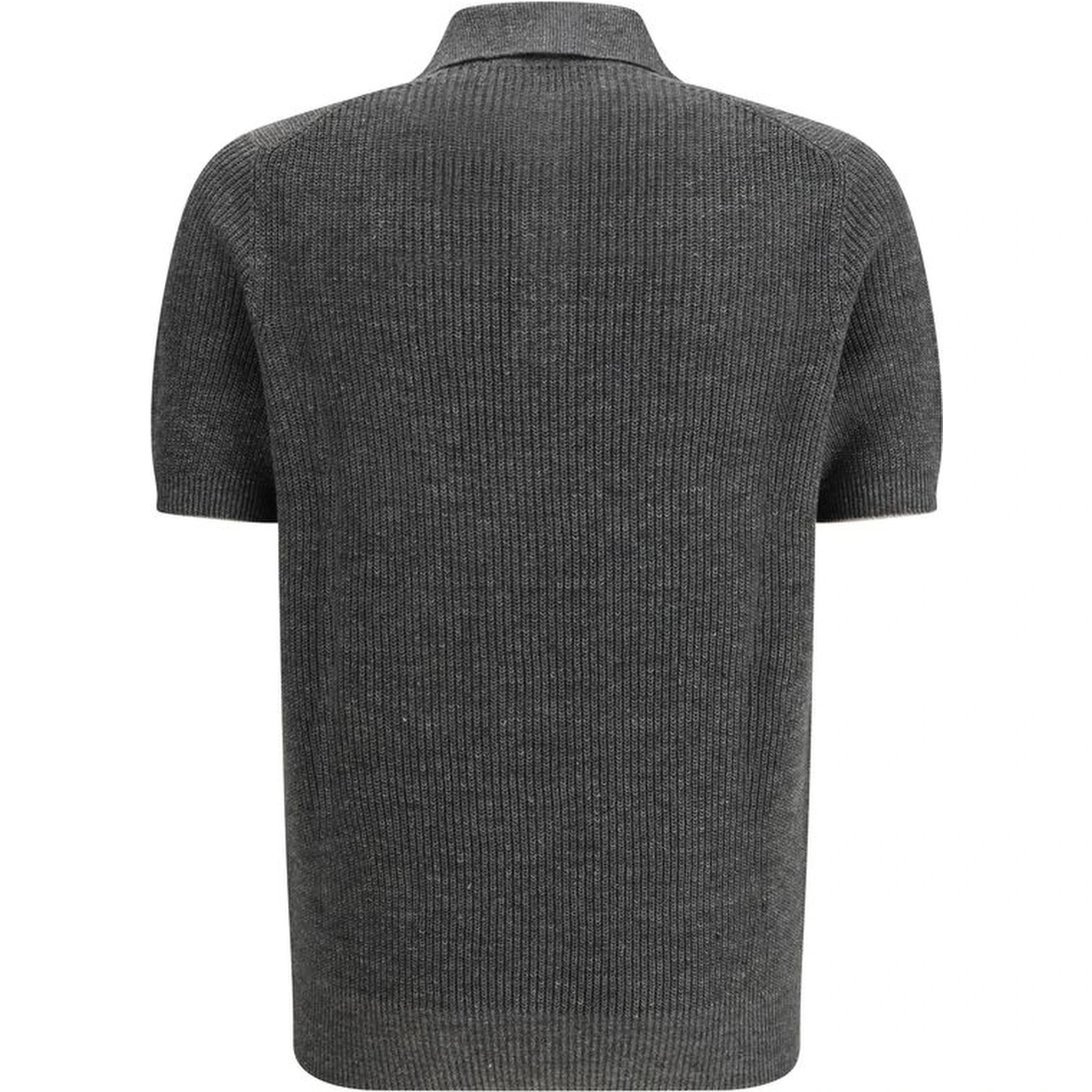 Gray Cotton Polo Shirt