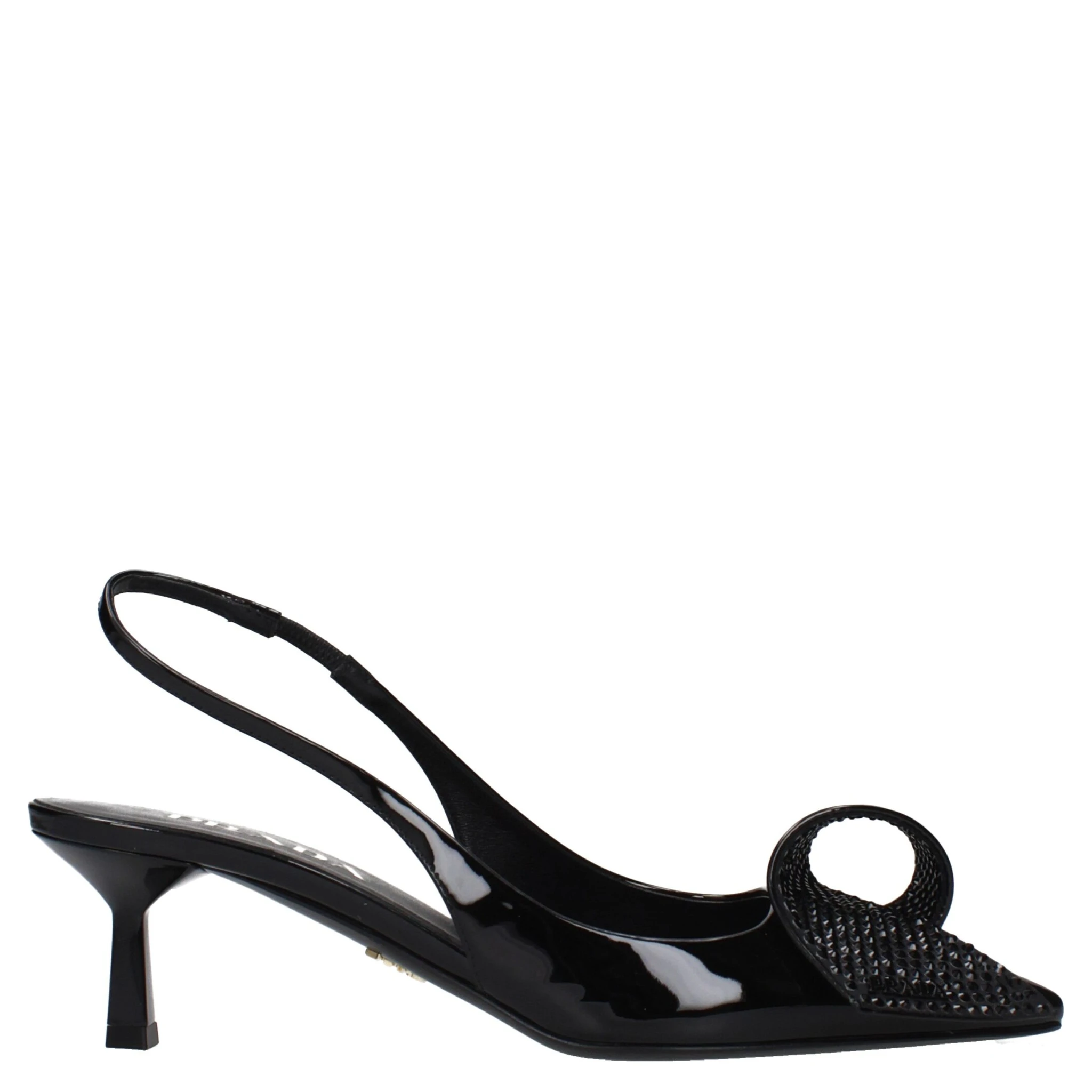 Black Leather Stiletto Heel Sandals