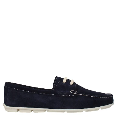 Blue Leather Slip-On Loafers