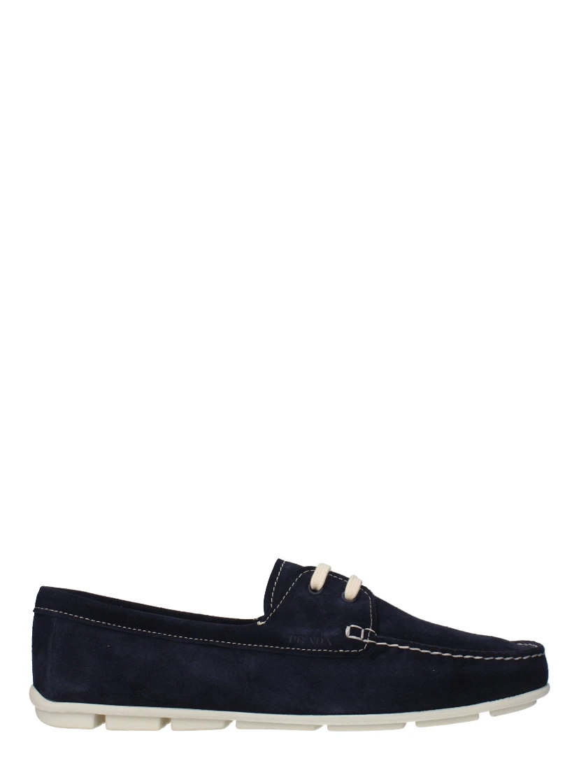 Blue Leather Slip-On Loafers