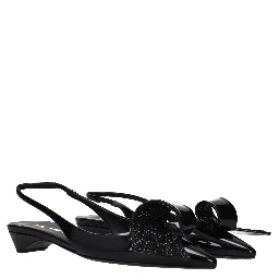 Black Leather Flat Sandals