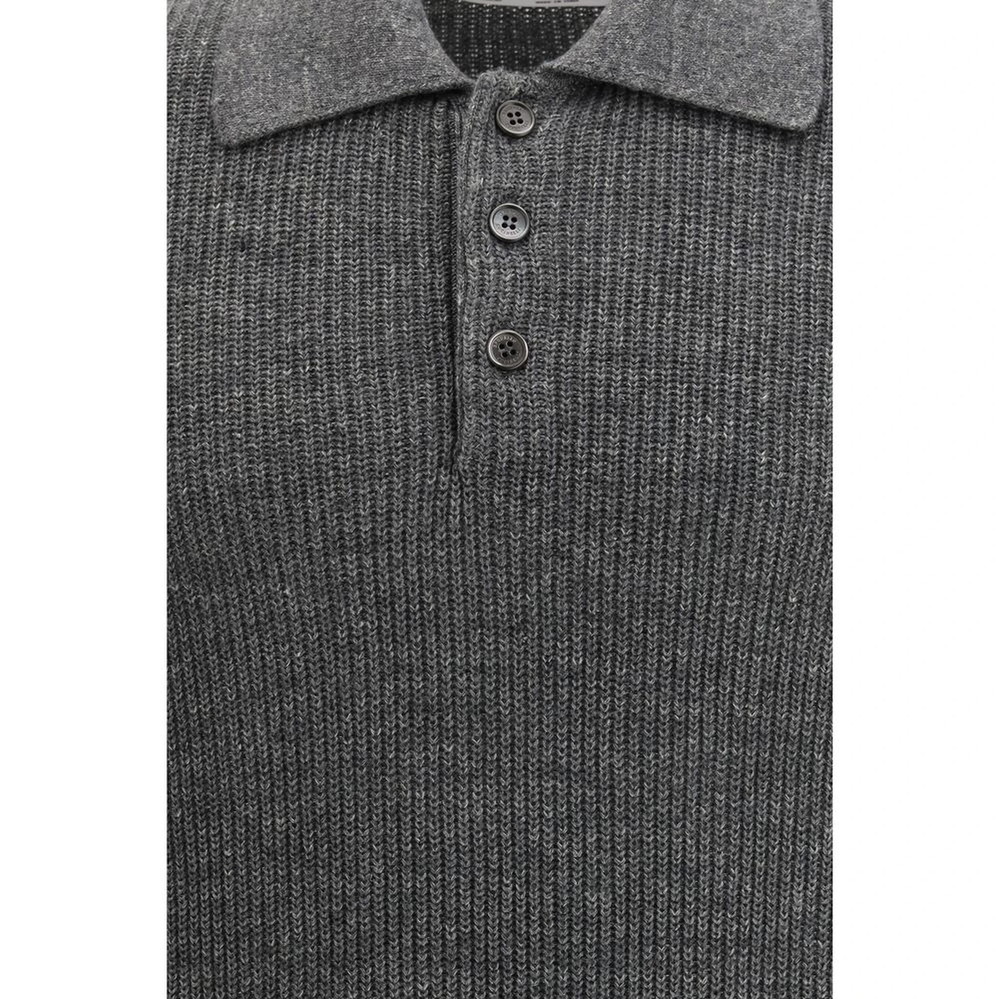 Gray Cotton Polo Shirt