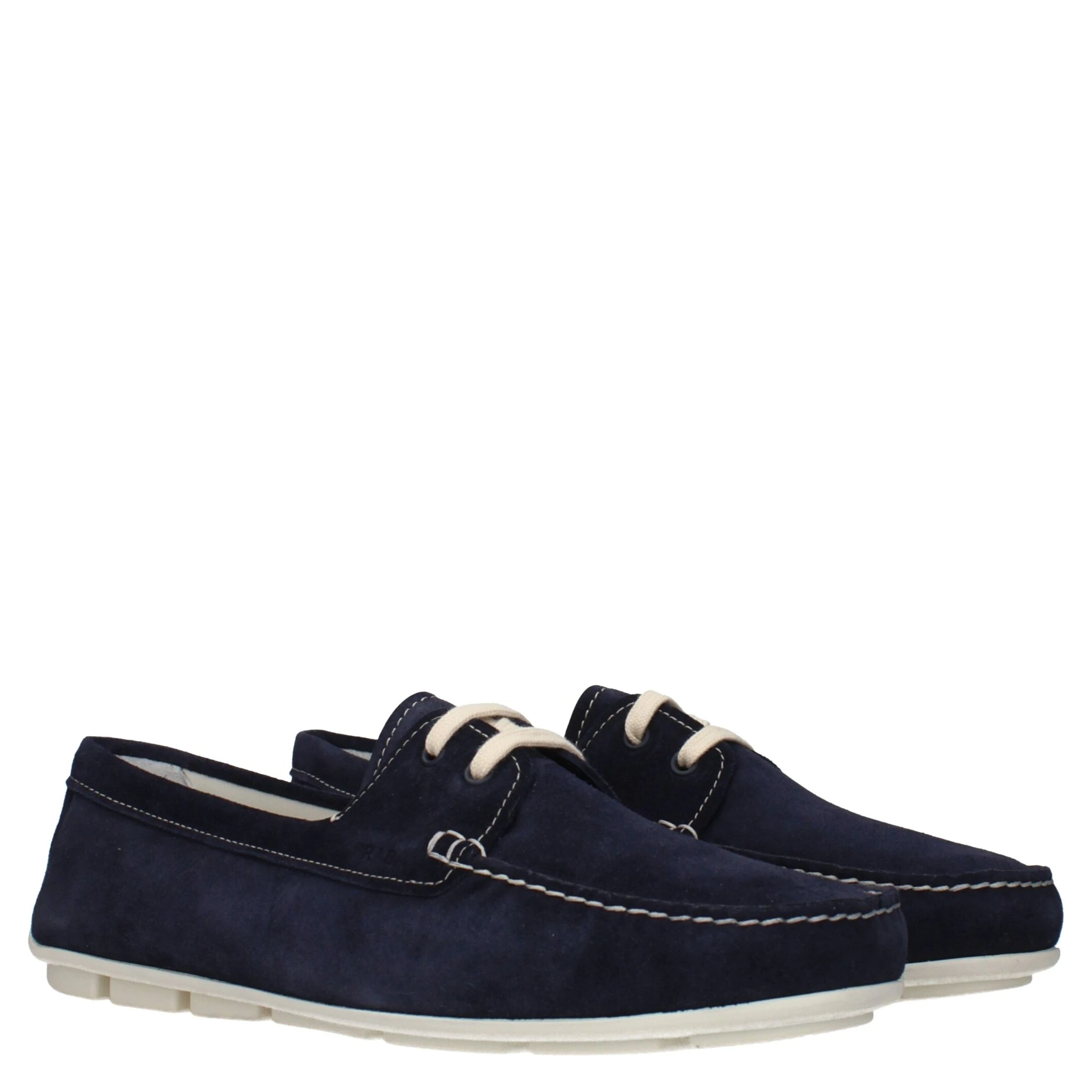 Blue Leather Slip-On Loafers