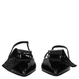 Black Leather Flat Sandals