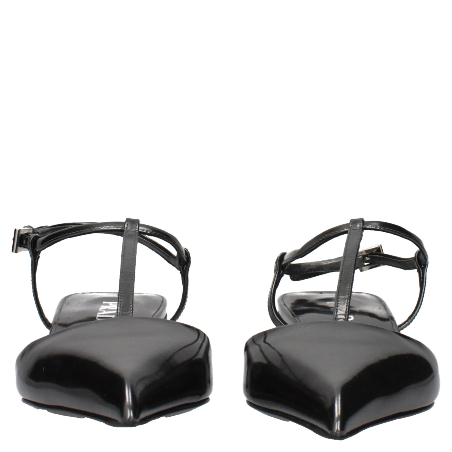 Gray Leather Flat Sandals