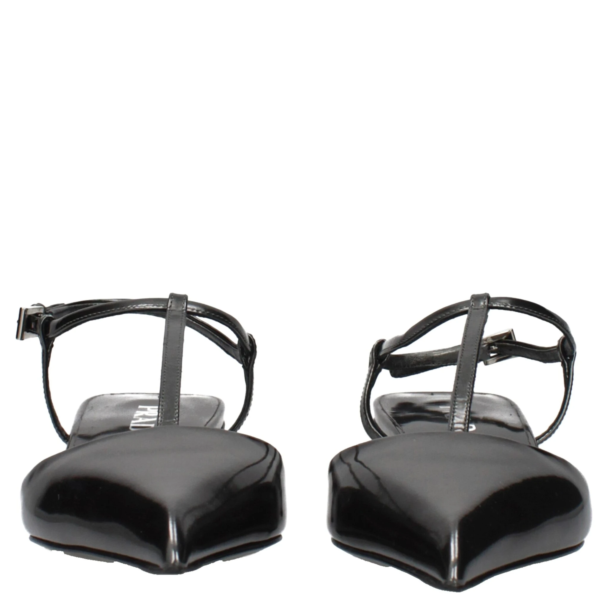 Gray Leather Flat Sandals