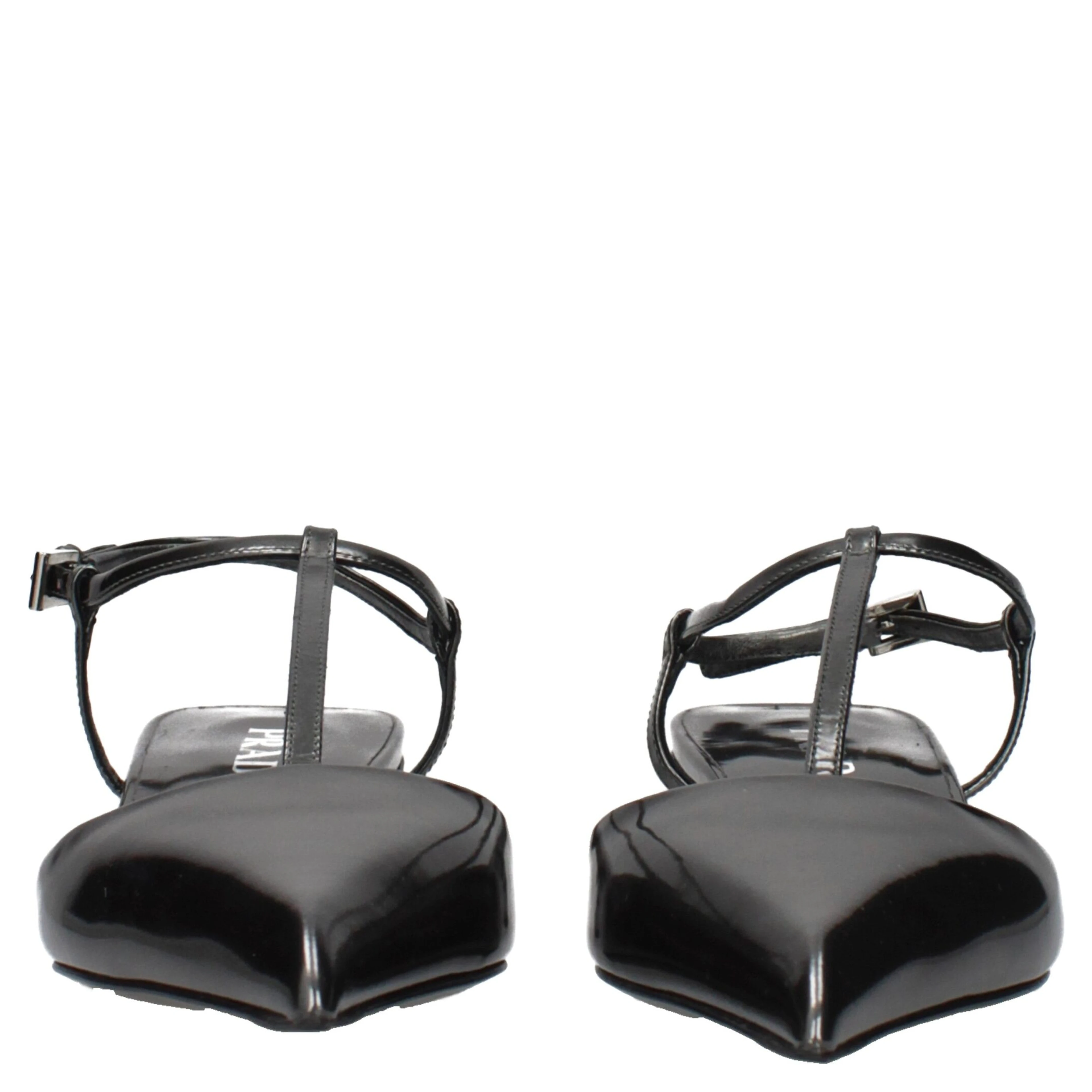 Gray Leather Flat Sandals