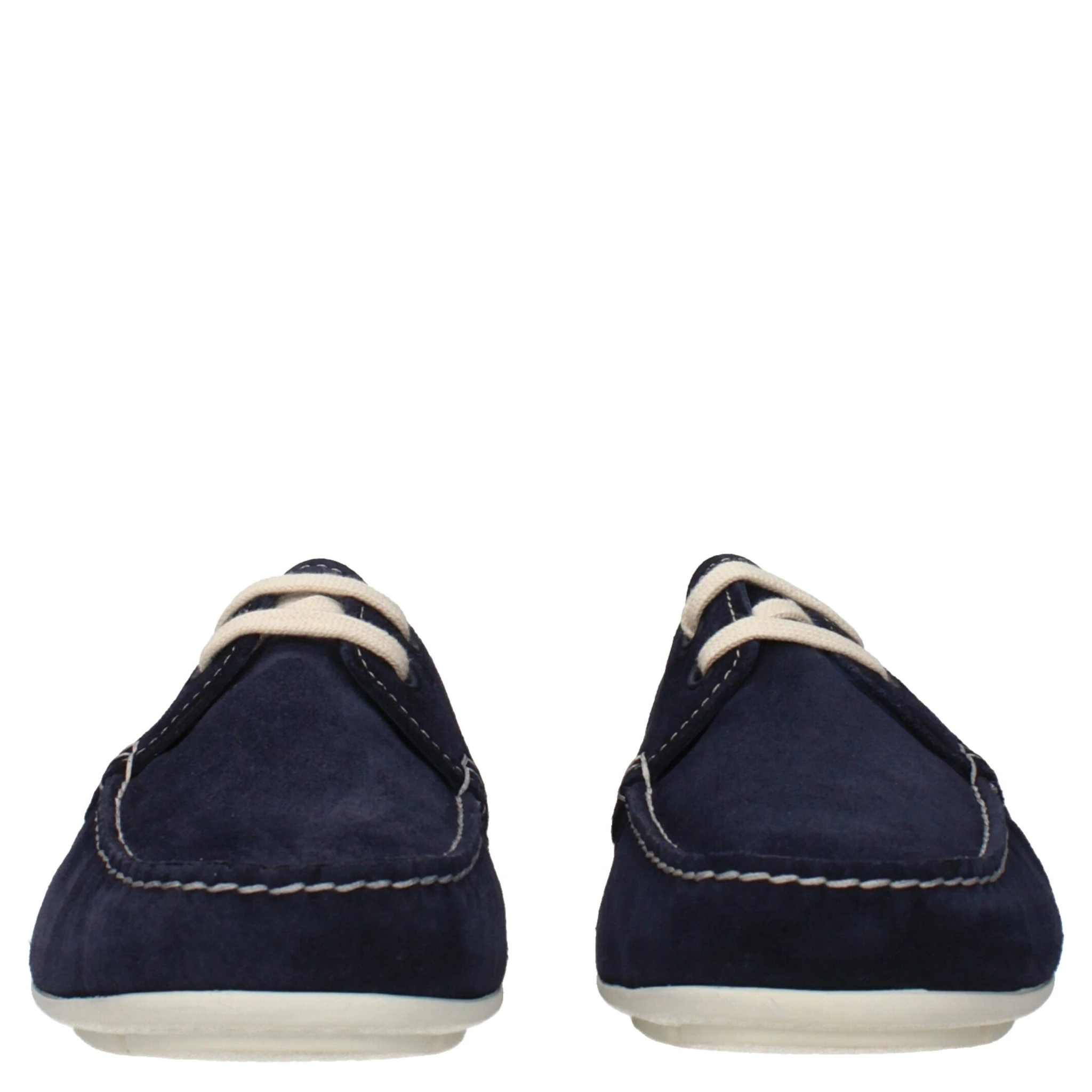 Blue Leather Slip-On Loafers