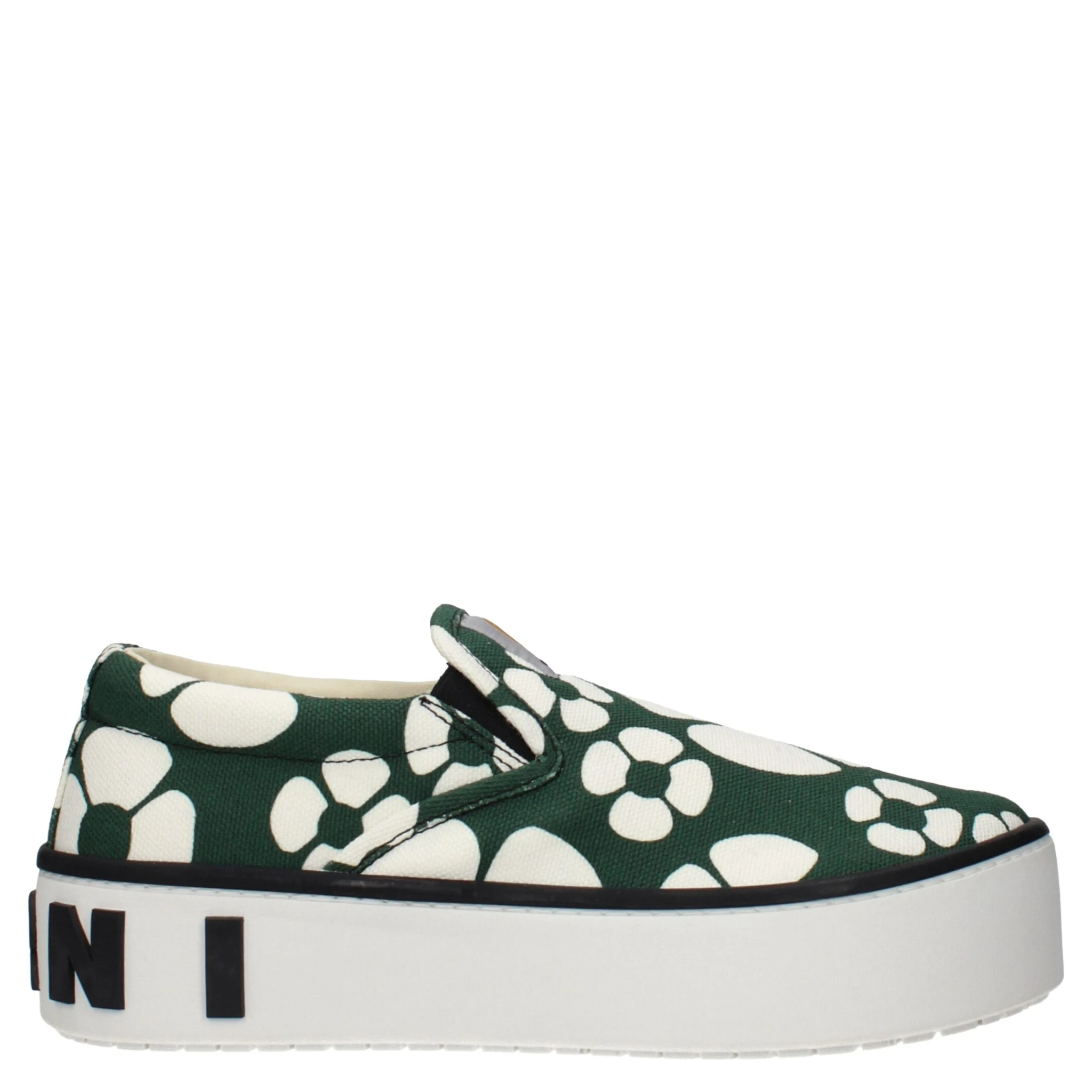 Green Fabric Slip-On Loafers