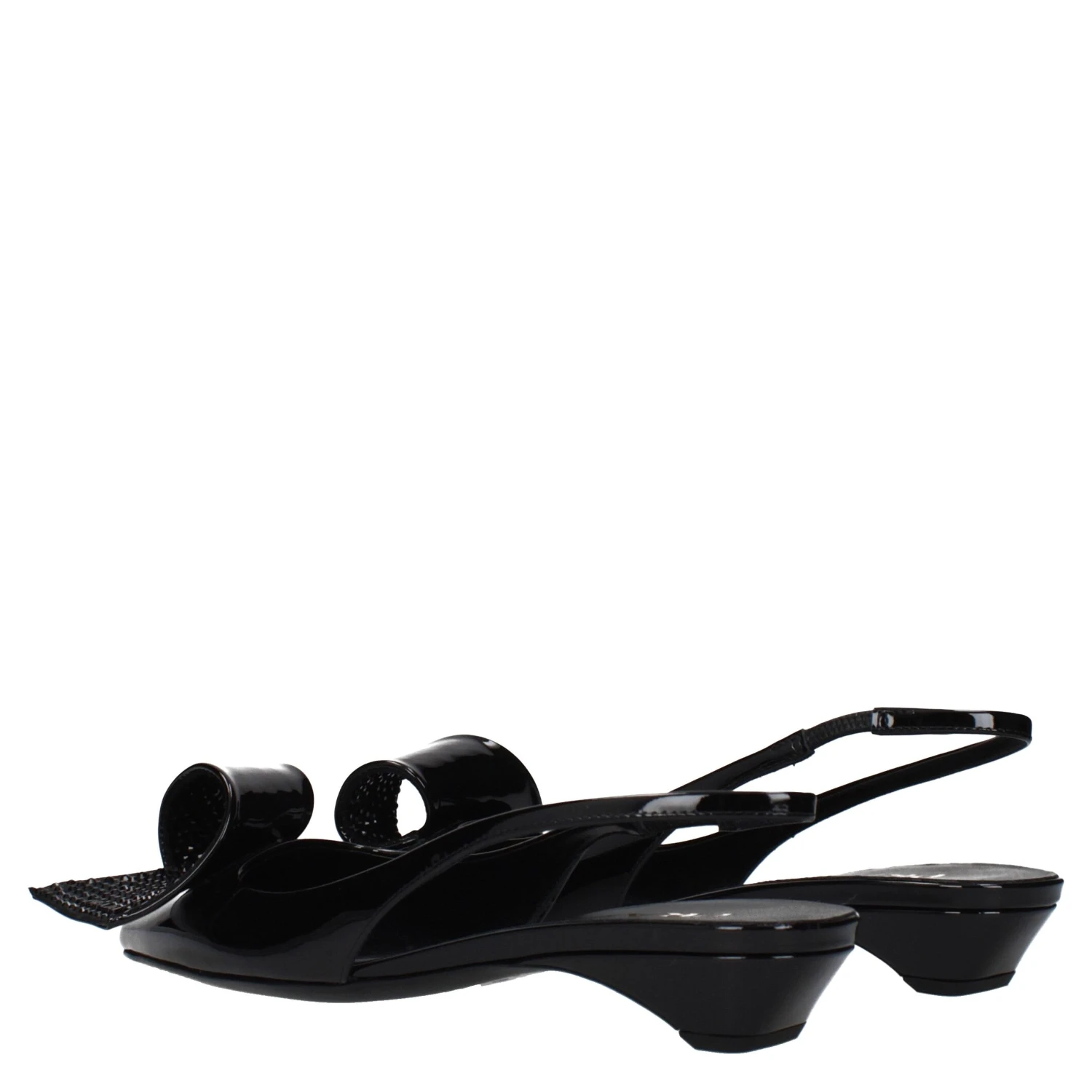 Black Leather Flat Sandals