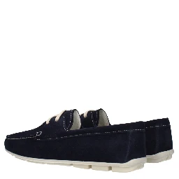Blue Leather Slip-On Loafers