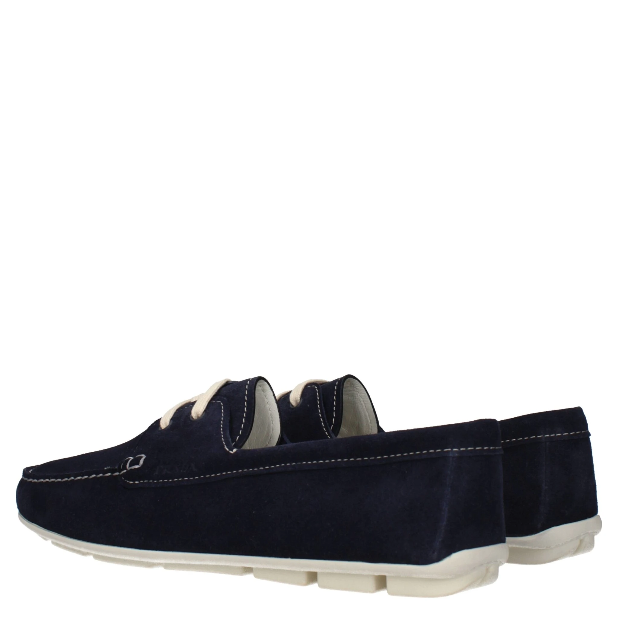 Blue Leather Slip-On Loafers