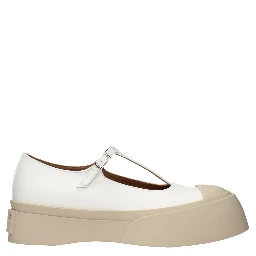 White Leather Slip-On Loafers