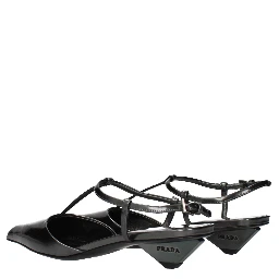Gray Leather Flat Sandals