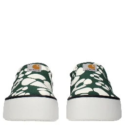 Green Fabric Slip-On Loafers