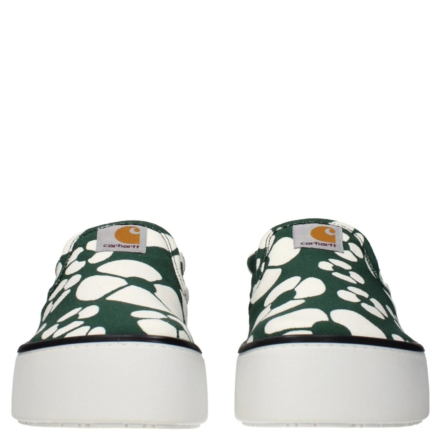 Green Fabric Slip-On Loafers