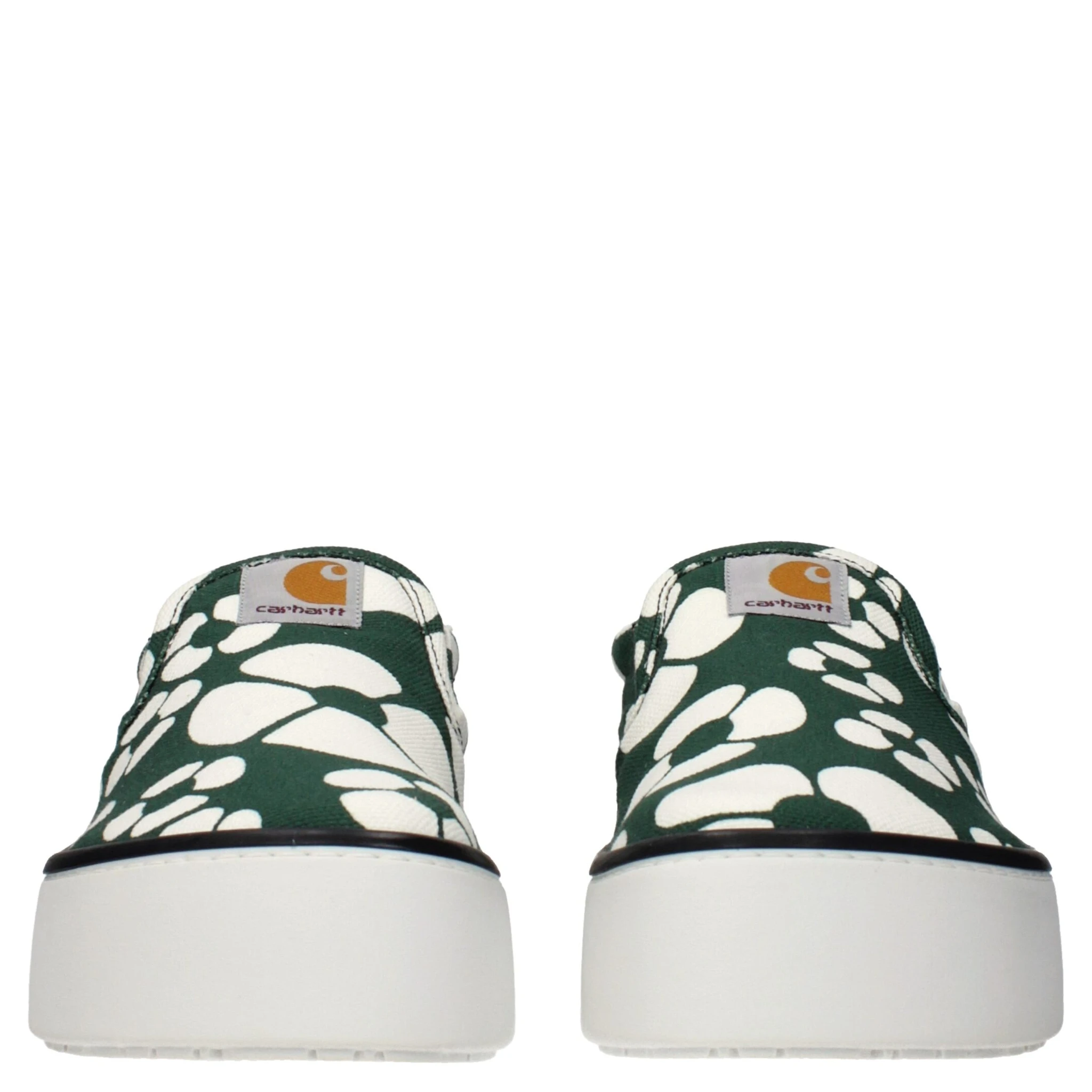 Green Fabric Slip-On Loafers