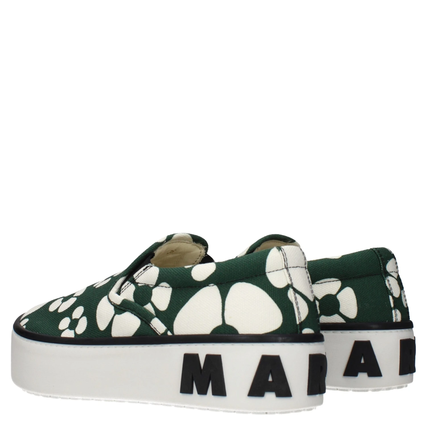 Green Fabric Slip-On Loafers
