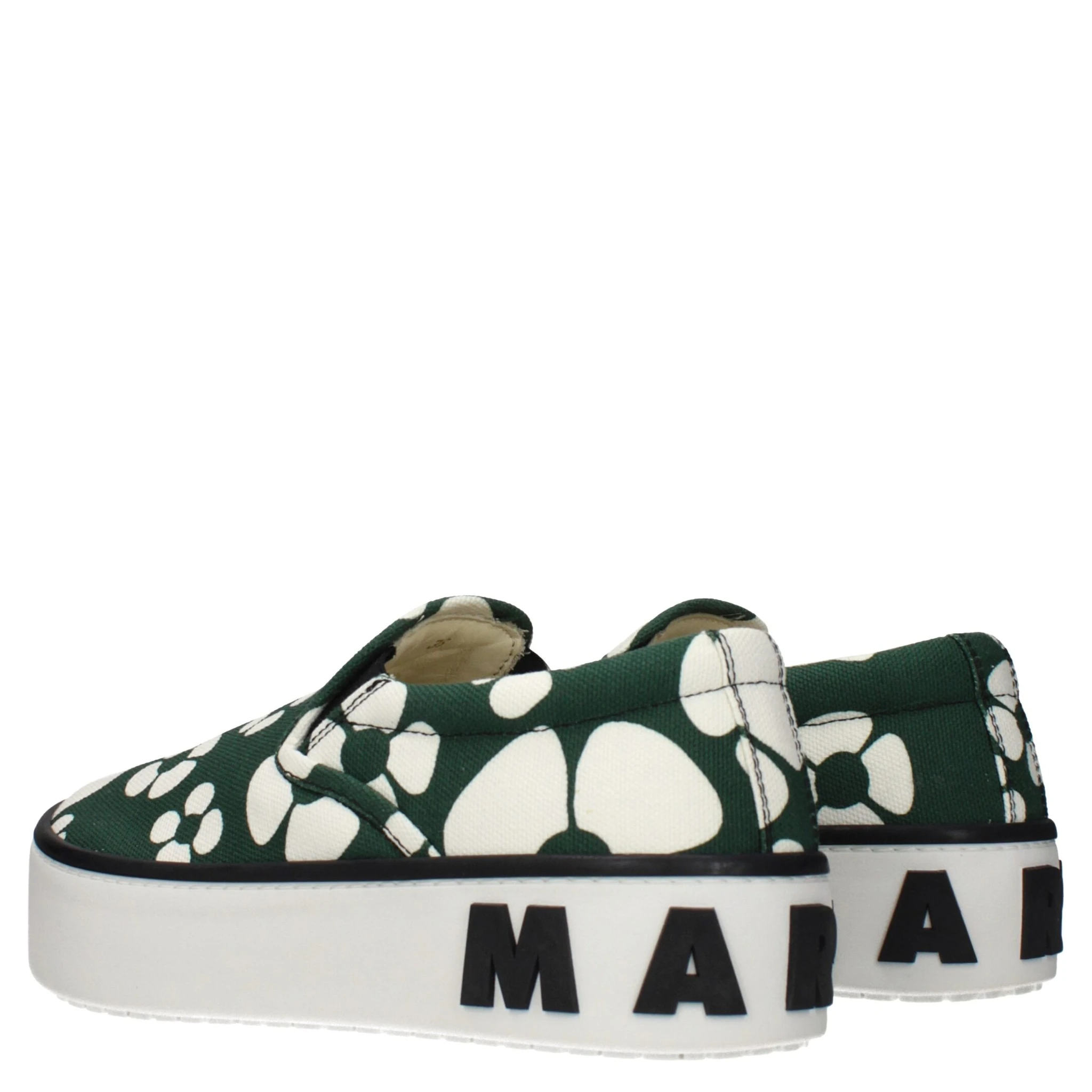 Green Fabric Slip-On Loafers