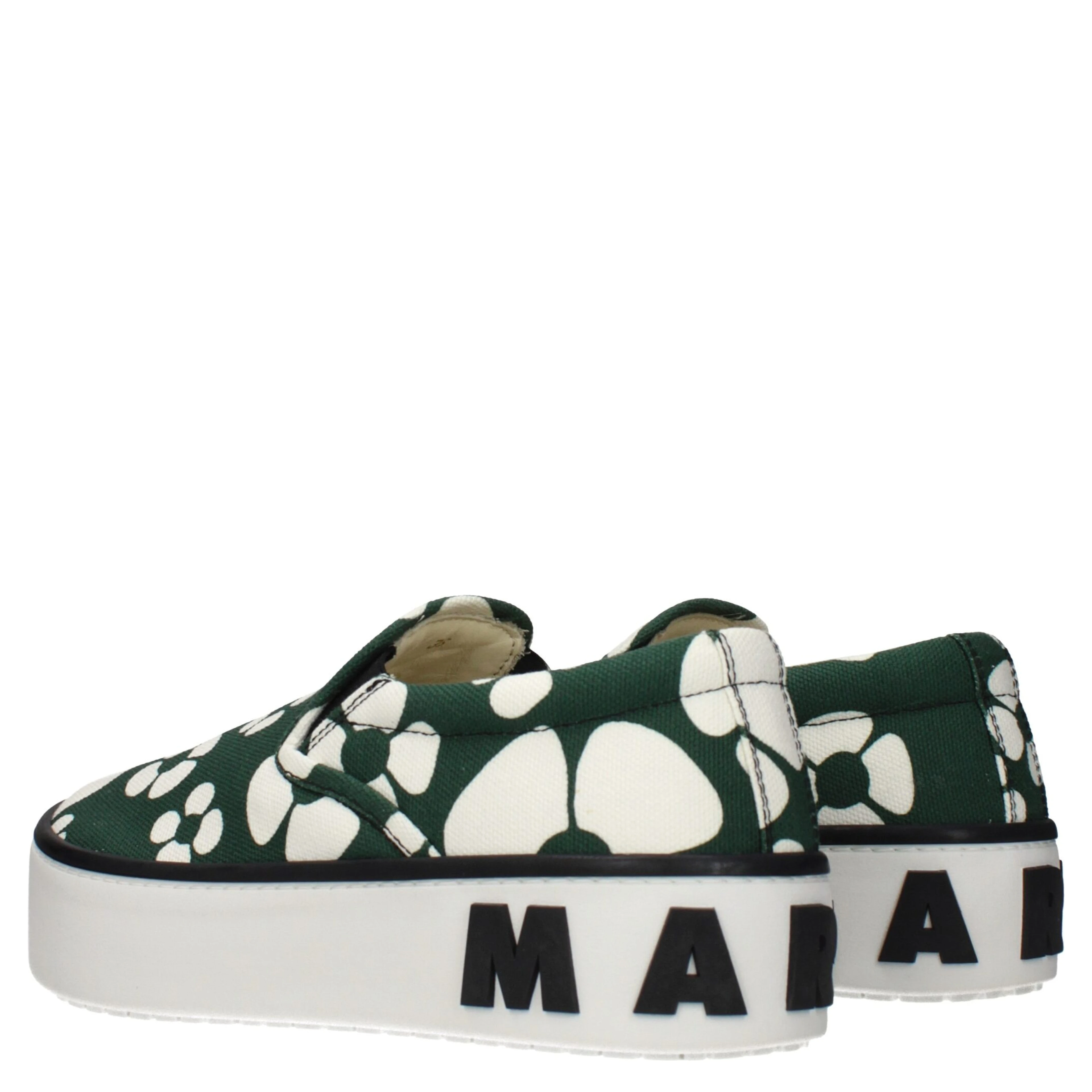 Green Fabric Slip-On Loafers