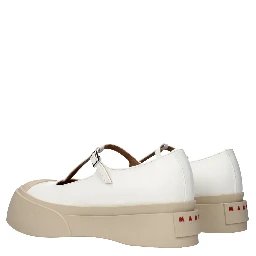 White Leather Slip-On Loafers