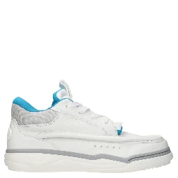White Leather Low Top Sneakers