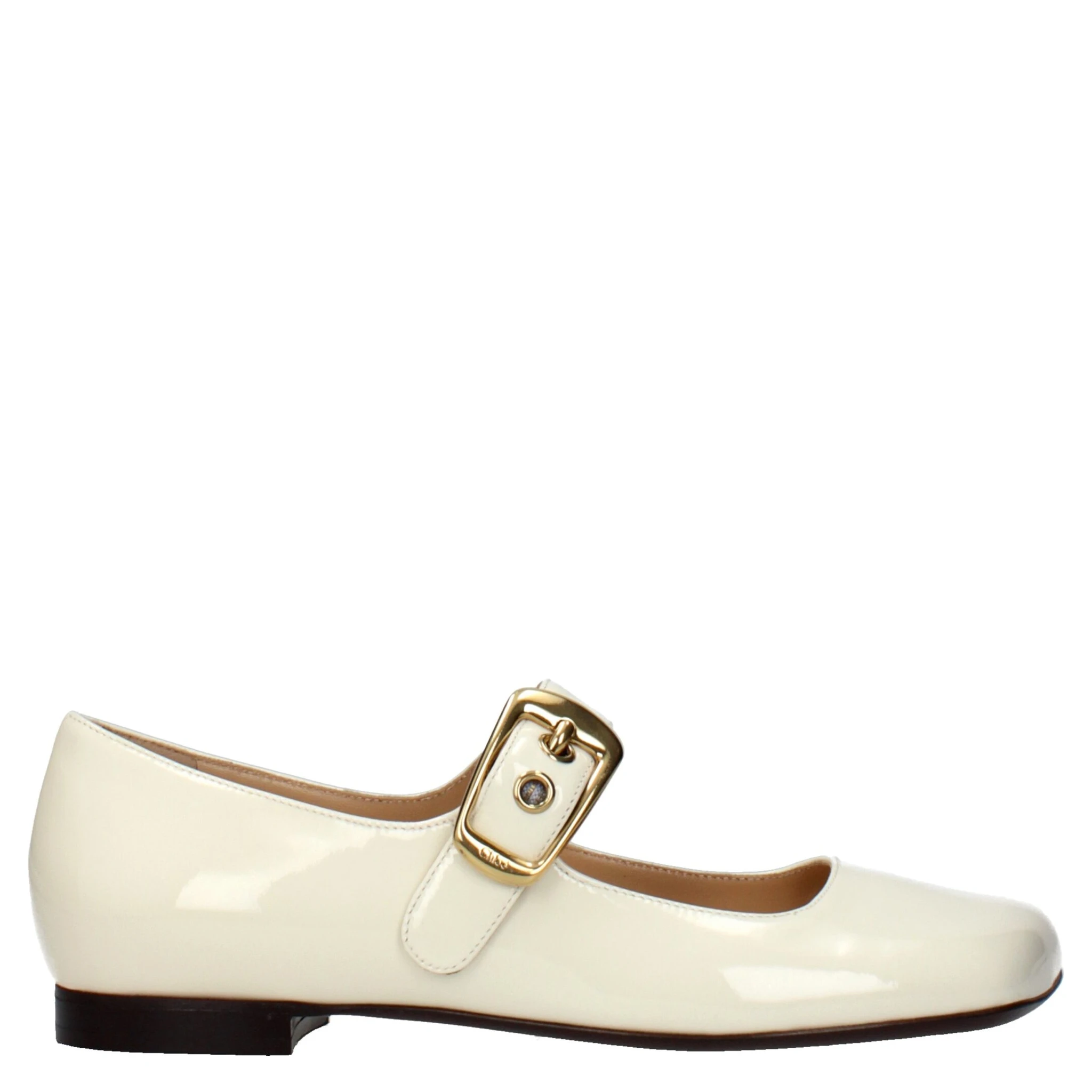 Beige Leather Ballet Flats