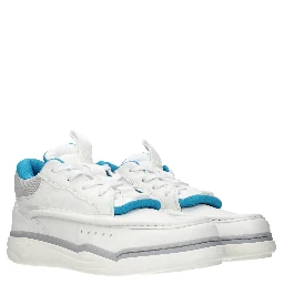 White Leather Low Top Sneakers