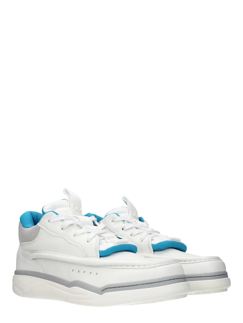 White Leather Low Top Sneakers