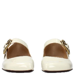 Beige Leather Ballet Flats