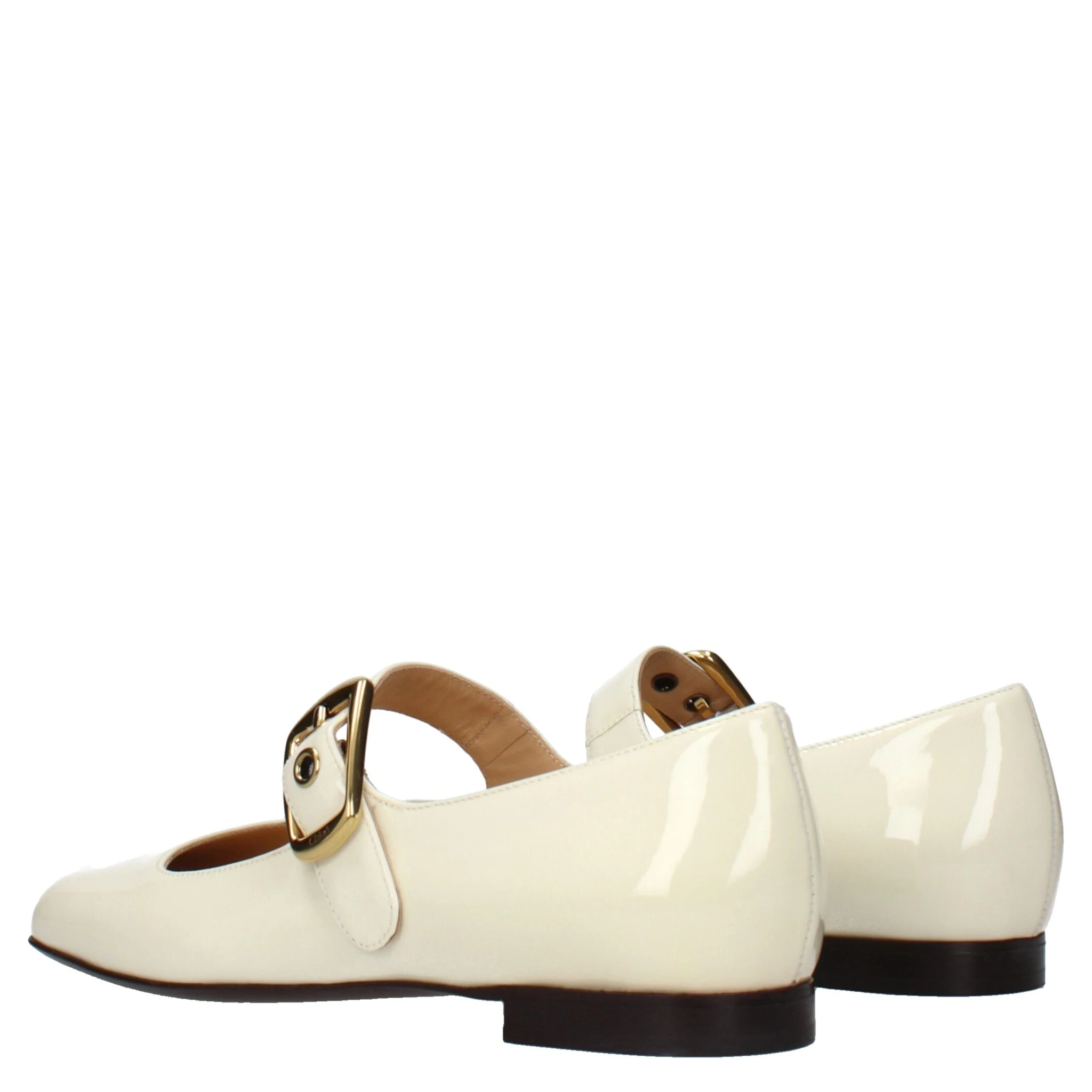 Beige Leather Ballet Flats