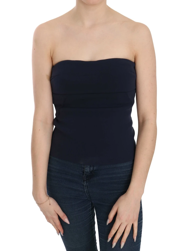 Strapless Zipper Back Tube Top Blouse