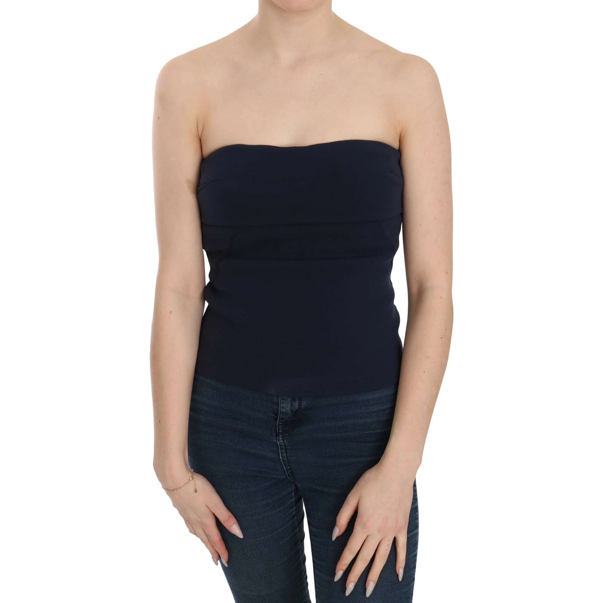 Strapless Zipper Back Tube Top Blouse