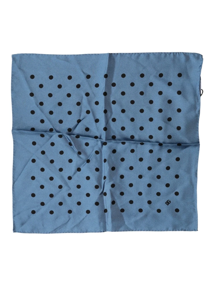 Blue Polka Dot Square Handkerchief Scarf