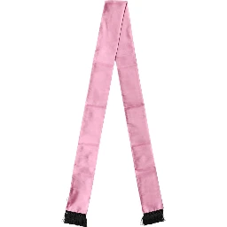 Pink Silk Fringes Neck Wrap Foulard Scarf