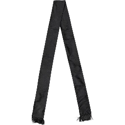 Black Silk Fringes Neck Wrap Foulard Scarf