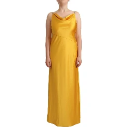 Yellow Sheath Sleeveless Long Gown Women Dress