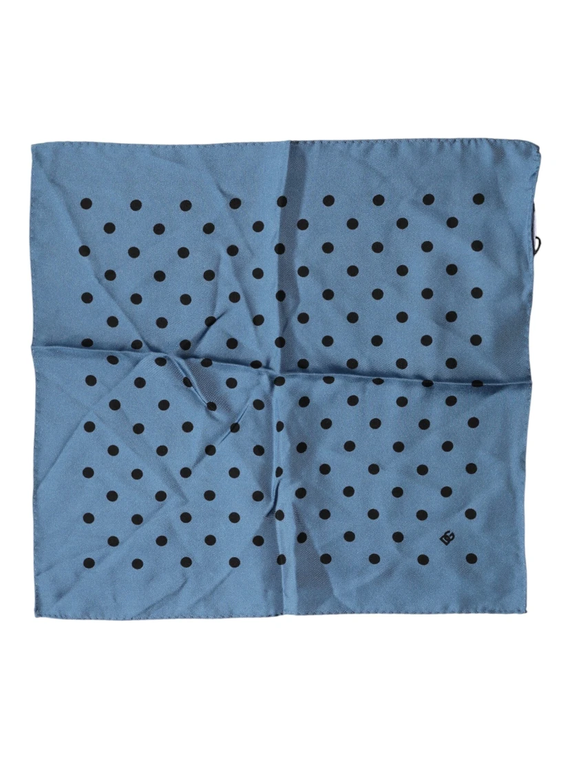 Blue Polka Dot Square Handkerchief Scarf