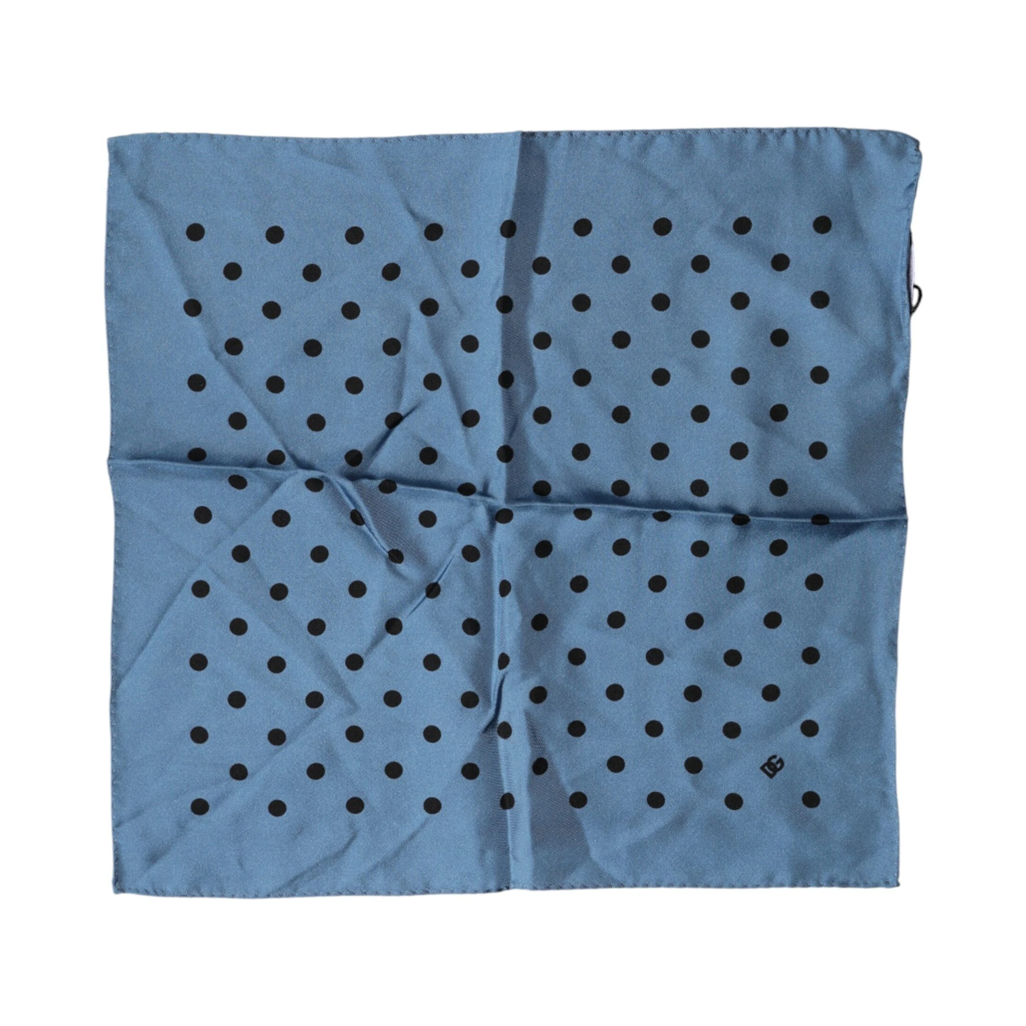 Blue Polka Dot Square Handkerchief Scarf