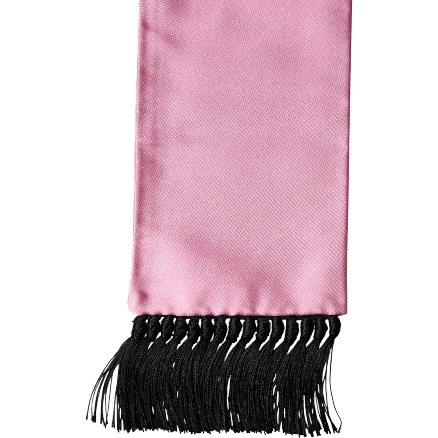 Pink Silk Fringes Neck Wrap Foulard Scarf