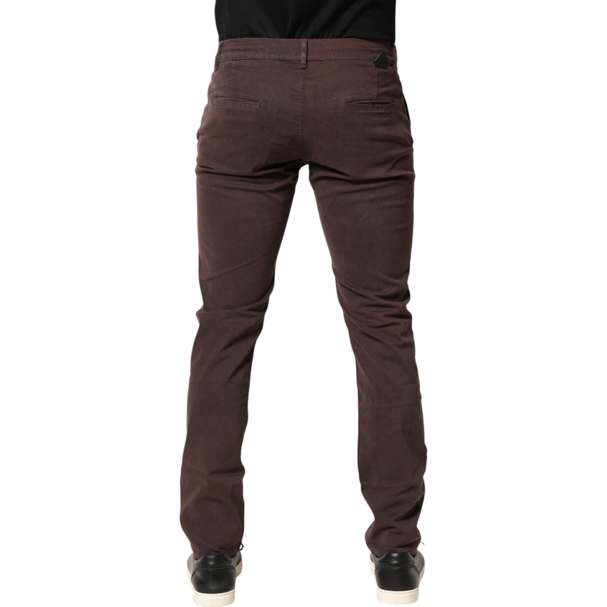 Brown Cotton Mid Waist Skinny Men Denim  Jeans
