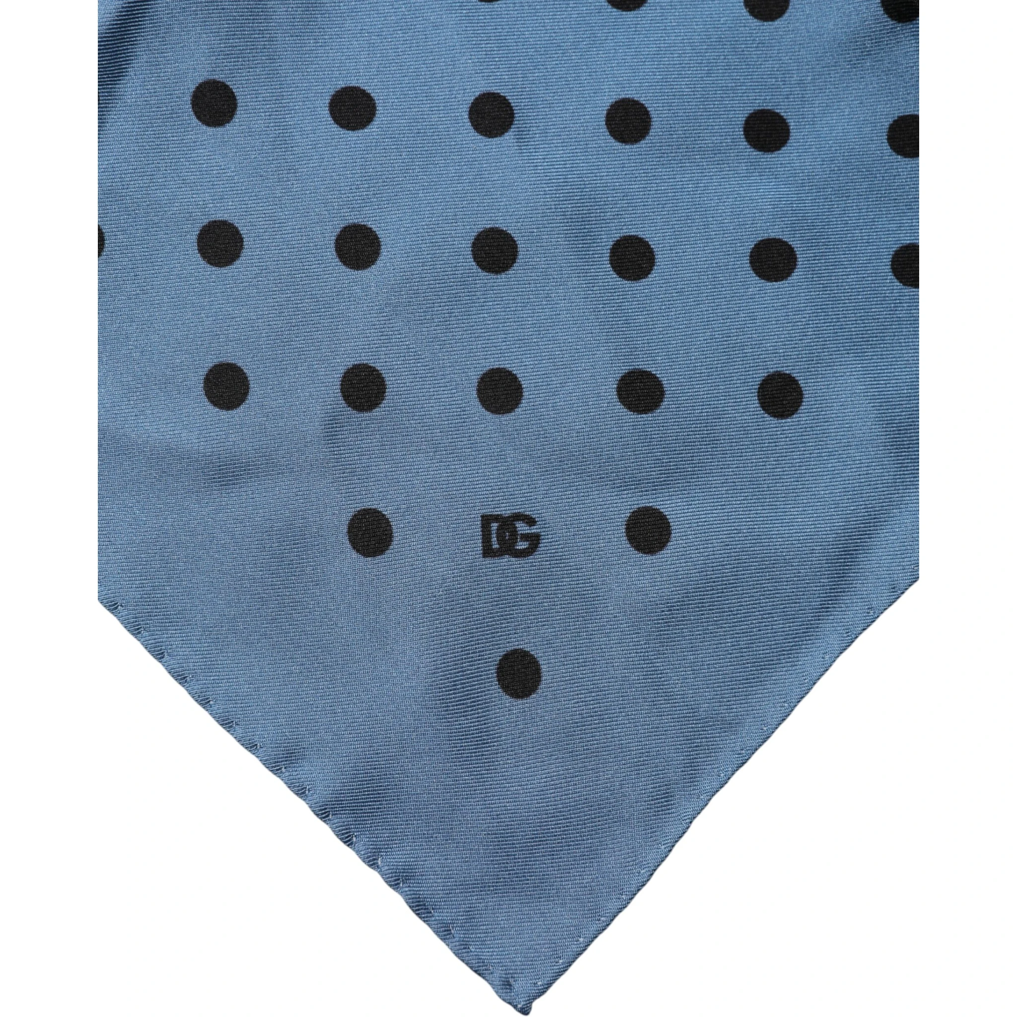 Blue Polka Dot Square Handkerchief Scarf