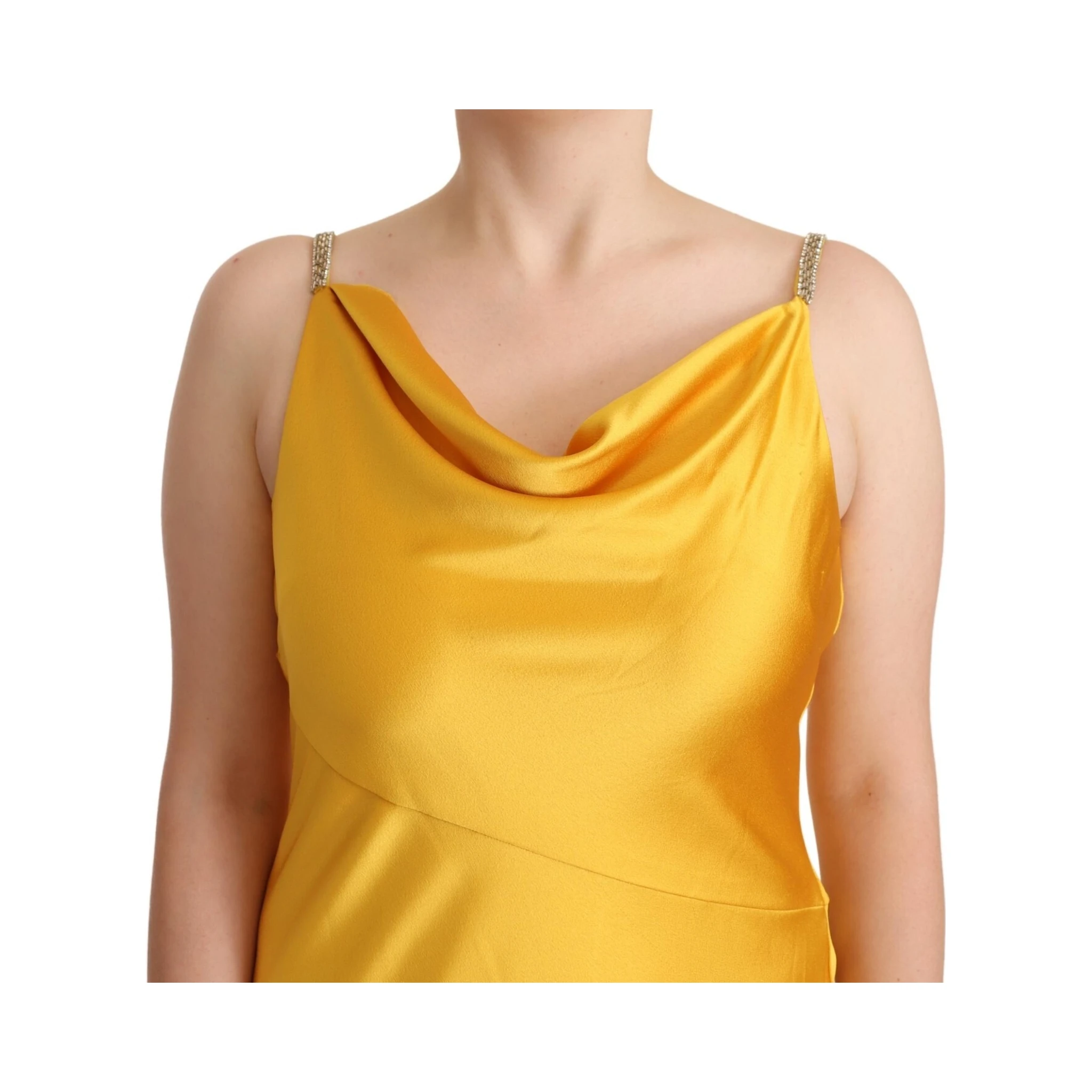 Yellow Sheath Sleeveless Long Gown Women Dress