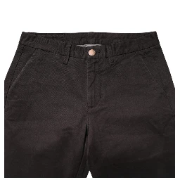 Dark Brown Cotton Stretch Skinny Mid Waist Men Trouser Pants