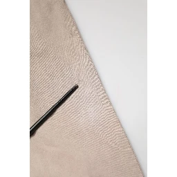 Beige Cotton Stretch Straight Mid Waist Trouser Pants