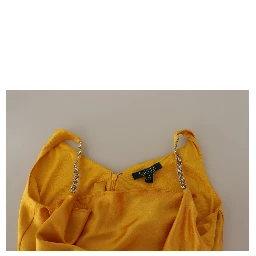 Yellow Sheath Sleeveless Long Gown Women Dress