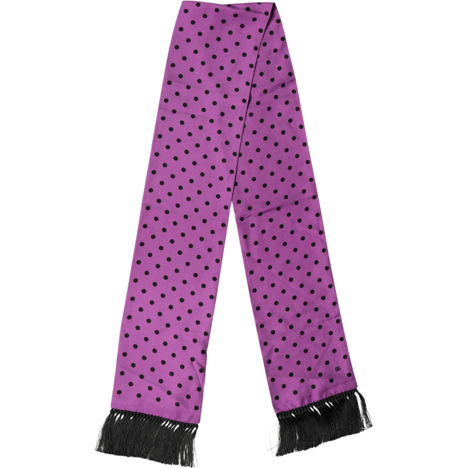 Violet Polka Dot Fringes Neck Foulard Scarf