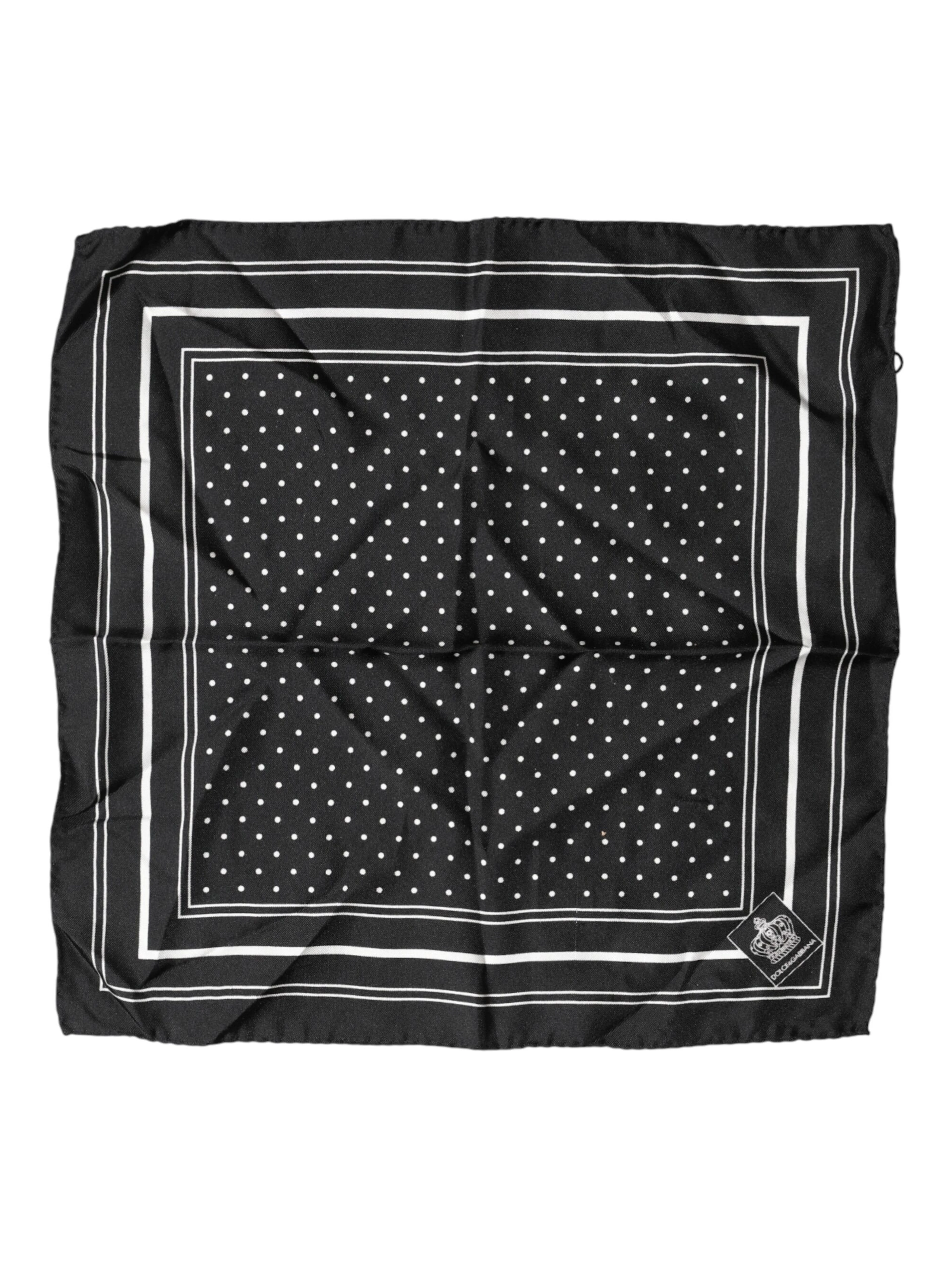 Scarf Black Poka Dot Men Square Handkerchief